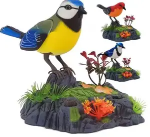 Bird Toys Simulation Move Chirp Realistic Home Office Room Decor Kids Birthday Christmas Gifts - Pen Holder