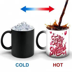 Magic Hidden Pattern Heat Reveal Ceramic Mug 11oz, Color Morphing Heat Activated Coffee Cup, Regalo Para Papá Día del Padre, Spanish Father’s Day Gift for Dad & Father-in-Law from Daughter Son