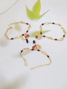 Bohemian Style Devil Eye Women's Bracelet, Beaded Elephant Charm, Cute Victory Gesture Chain, Versatile Wristband Gift for Friends, Boho Style Bracelet