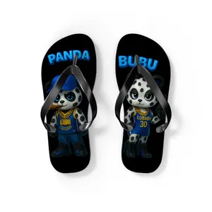 Panda Bubu  Flip Flops for Kids, Cute Summer Sandals, Beach Footwear, Custom Animal Slippers, Fun Vacation Shoes