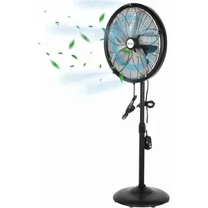 ACHAZEL 18" Outdoor Pedestal Misting Fan with Oscillation, 3-Speed Adjustable Height, High Velocity Patio Cooling Waterproof Industrial Fan Outside