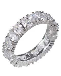 Pear Eternity Band Ring, Fashion Costume Jewelry Accessory, Ideal Anniversary Gift