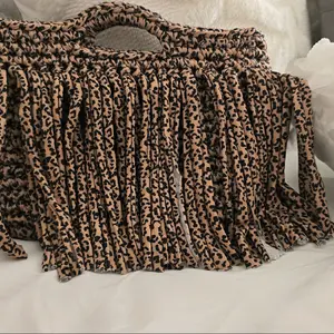 Leopard fringe bag