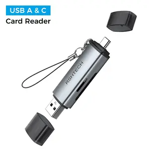RSHTECH Private Model 2-In-1 Usbc SD Card Reader, Dual Slots USB 3.0 Type C to SD TF Card Adapter, Compatible with Laptop, PC, iPhone, Macbook, iPad, Android