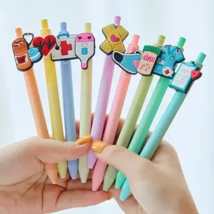 Nurse Pens with Heart, Medicine bottle Designs - Versatile Writing Instruments for CNA, RN, Medical Assistants, Nursing Students | Aesthetic Gel Pen Set Black Ink for School Nurse