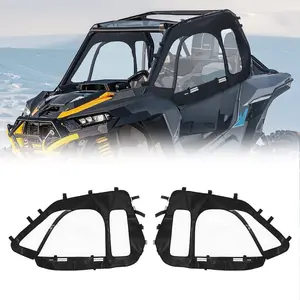 fathersdaygift VEVOR Cab Enclosure Upper Doors, Compatible with Polaris RZR XP 1000/XP Turbo 2014-2023, Soft Upper Doors, Windproof Upgraded Zipper UTV Soft Side Window Kit, Work with Side Mirrors and Windshields