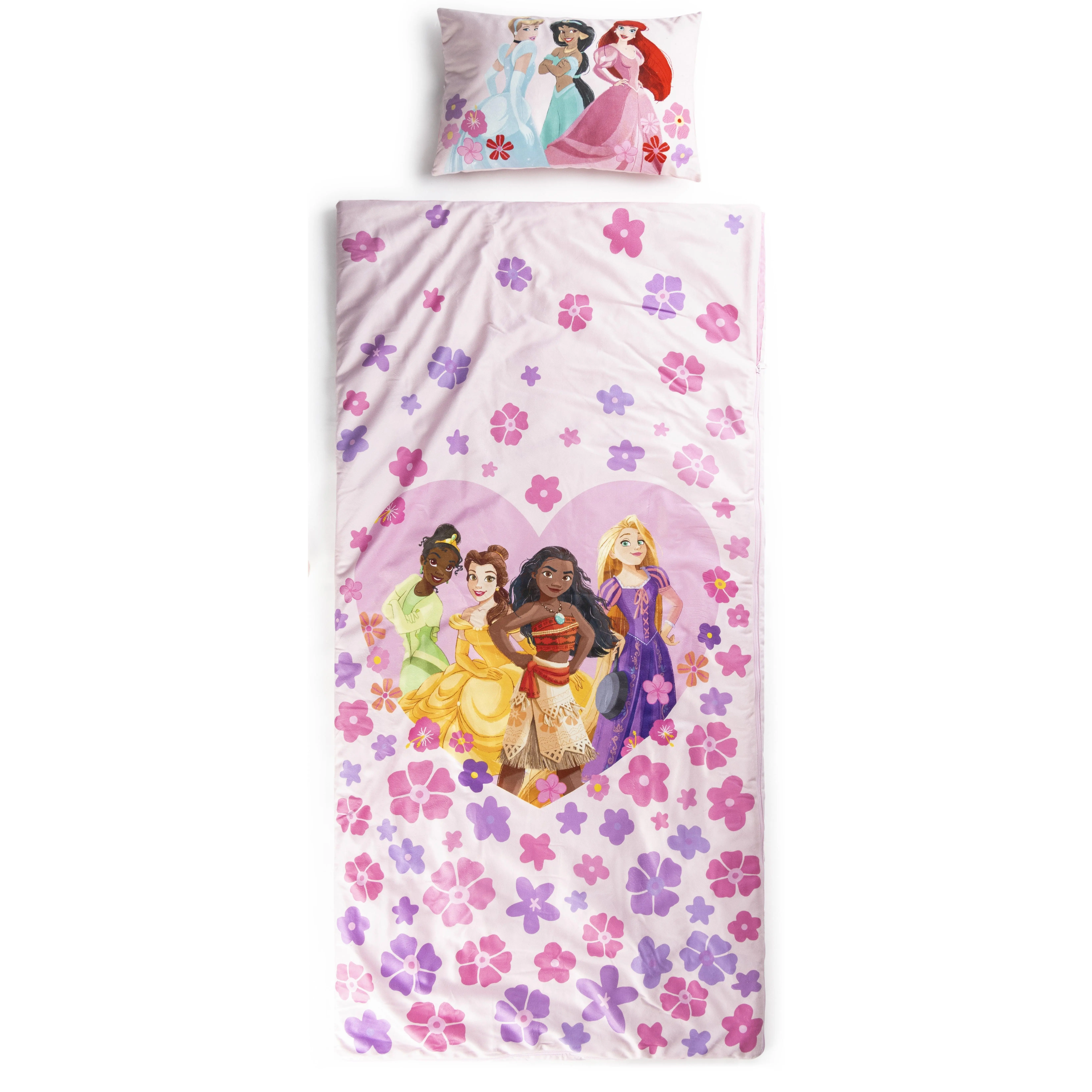 Jay Franco Kids Disney Princess 2 Piece Set Indoor Sleeping Bag for School and Sleepovers