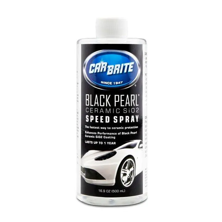 CAR BRITE Black Pearl SiO2 Ceramic Coating Speed Spray - Synthetic Polymers for Mirror-Like Finish & Protection Against Grime & UV Light - 16.9 oz