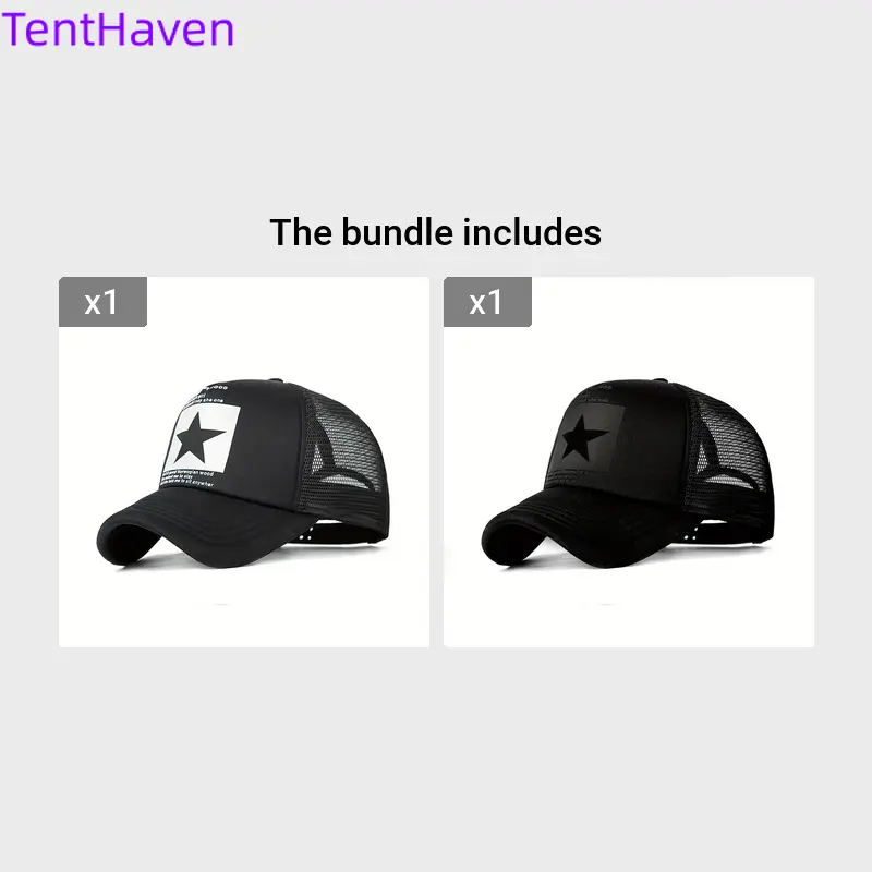Men's Black Mesh Baseball Cap with Star Logo - Breathable Six-Panel Design, Adjustable Fit, Casual Sporty Style for Outdoor Activities, Baseball Cap, Summer Headwear, Stylish Headgear, Durable Headwear, Mesh Fabric Cap, Streetwear Lovers Men's Black Mesh Baseball Cap with Star Logo - Breathable Six-Panel Design, Adjustable Fit, Casual Sporty Style for Outdoor Activities, Baseball Cap, Summer Headwear, Stylish Headgear, Durable Headwear, Mesh Fabric Cap, Streetwear Lovers