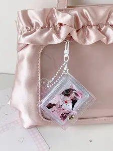 Style PVC Angel Album, Student ID Photo Organizer, Mini Card Holder, Fan Merchandise, Bag Pendant, Compact Storage Case