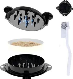 Chicken Shredder Tool Twist Pro - Large Meat Shredder for Chicken Breast, Pulled Pork, Beef with Upgraded Stainless Steel Spikes Wall Mounted Design  Kitchen Essentials Gadgets (Black/Black)