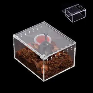 Insect breeding Box Reptile Feeding Box, Waterproof Enclosure for arboreal Tarantula Scorpion Sling Lizards Snake Gecko Jumping Spider Snail Isopods (3.9 * 3.3 * 2.3inch)