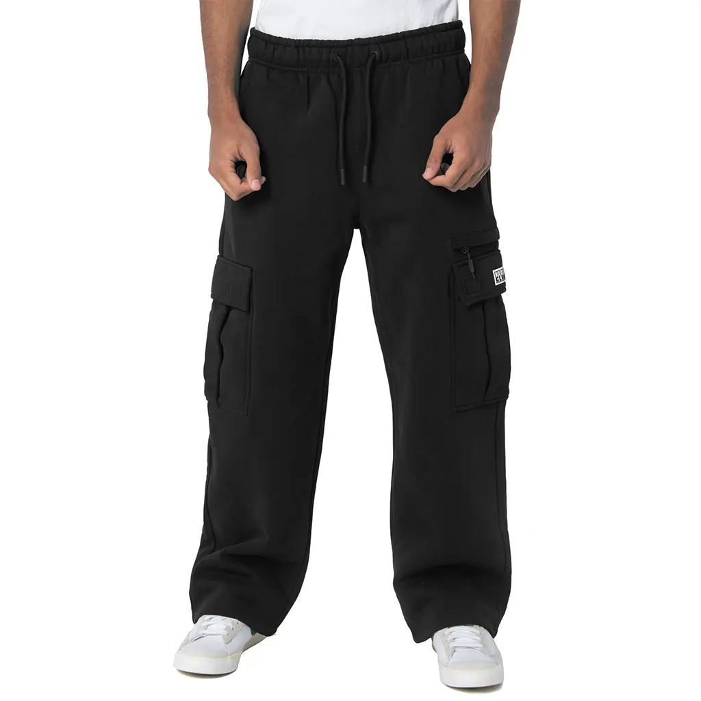 Pro Club Men's Heavyweight Cotton Blend Fleece Cargo Sweatpants - Relaxed-Fit, Open Leg Bottoms, Multiple Pockets, Quality Fabric