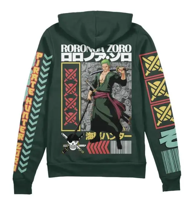 [TRENDING] Roroonoa Zorroo Streetwear Zip Hoodie Jacket, Anime fan zip up hoodie, Perfect for Fall & Winter with Fitted Design #anime  #hoodie #jacket #menwear