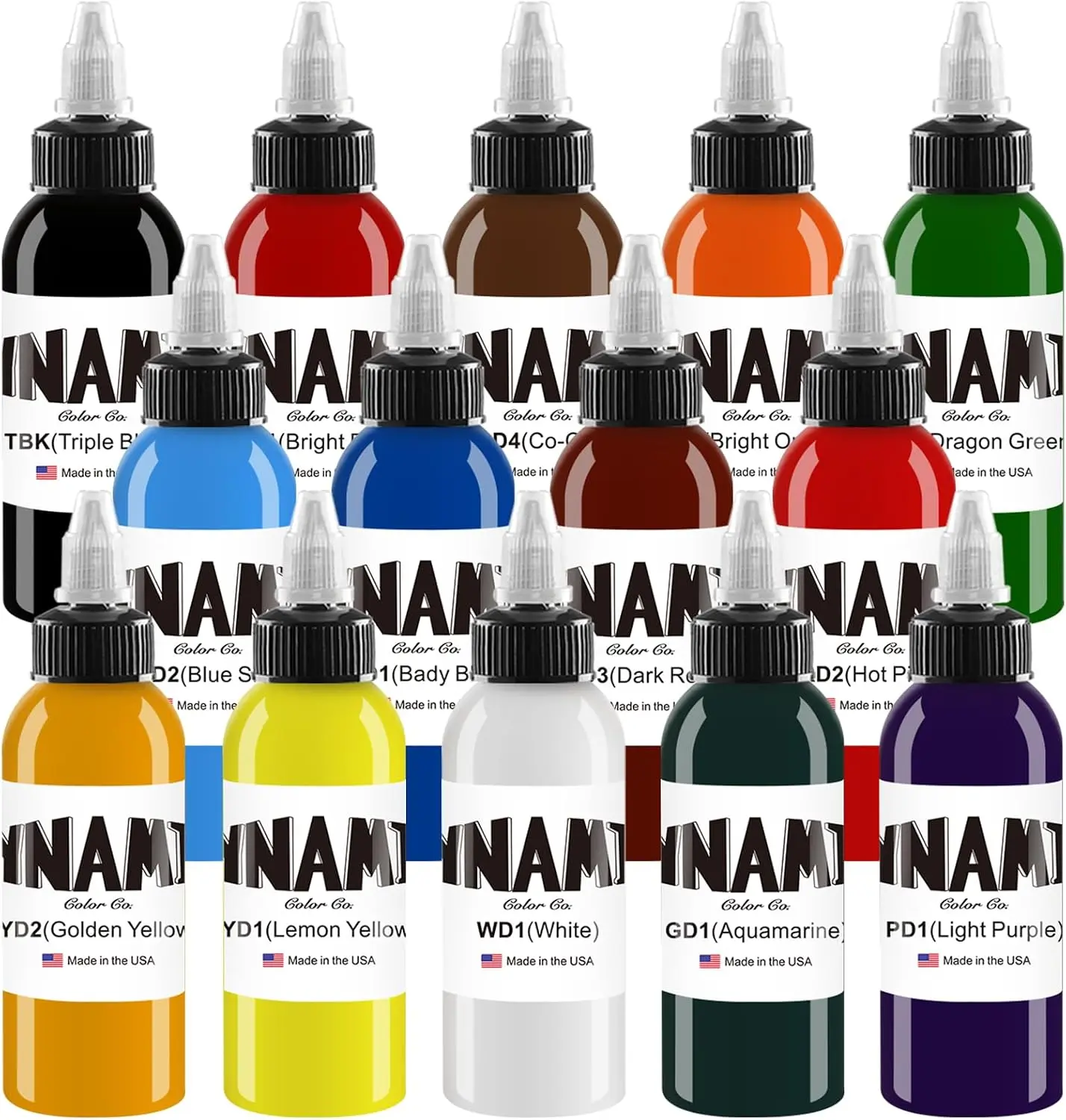 14-Color 30ml Durable Tattoo Ink Set, Active Inks for Color Patterns, Essential Tattoo Supplies for Professionals, Box, Lightweight, Colorful, Plant-Based, Versatile, All Body Types