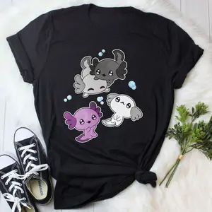 Funny Graphic Tee,Asexual Pride Shirt, Women Men, Ace Flag Gift, LGBT T-shirt, Gay Pride Month Festival Tee, Ace Top, Subtle, Demisexual LGBTQ Gay Axolotl Pet