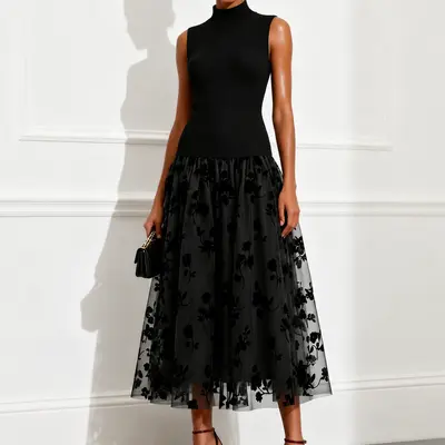 Black Floral Dress Target