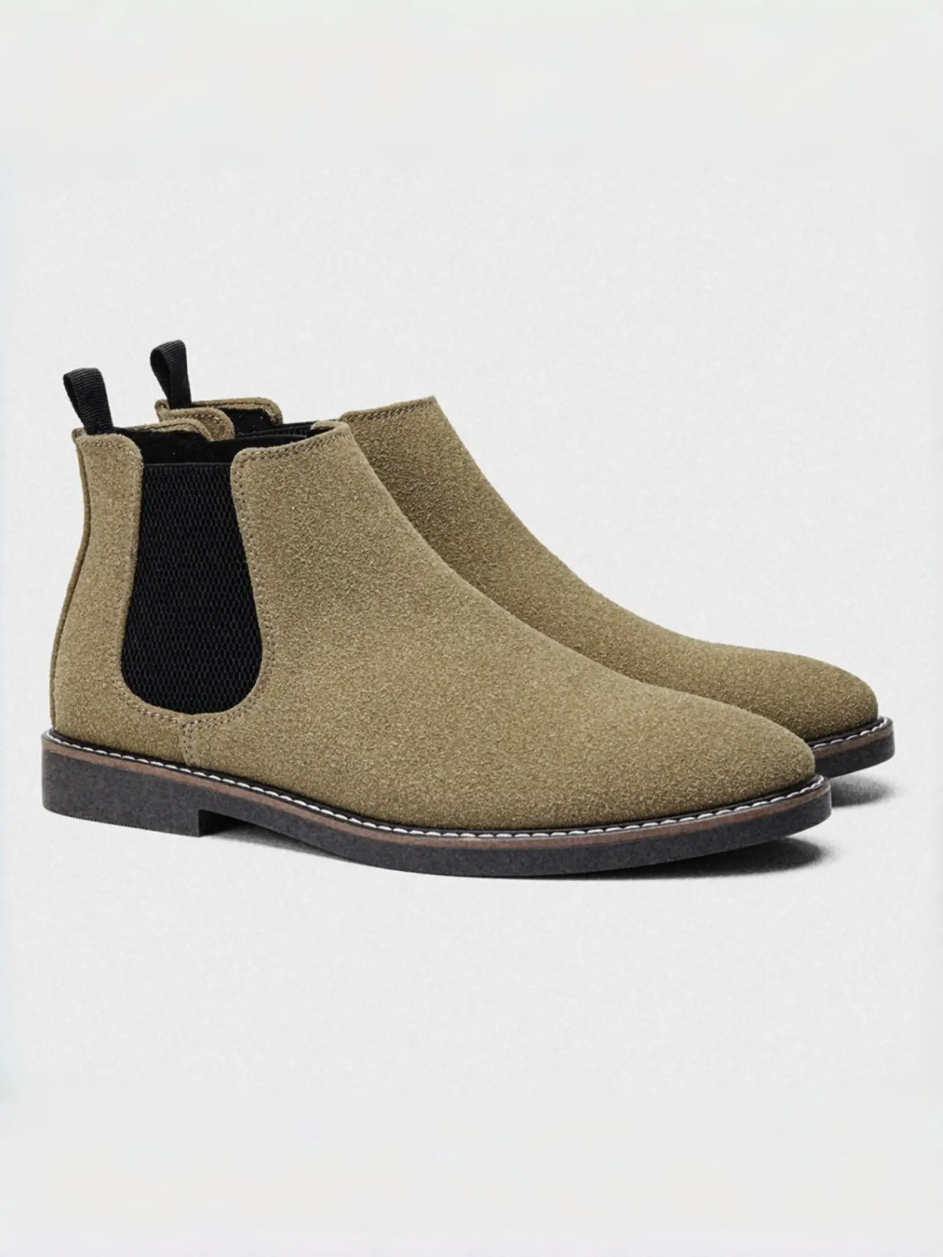 Men's Chelsea Boots, Casual Ankle Boots, Simple Casual Style, PU Leather Upper, Stitching, Durable Anti-Slip Rubber Sole, Fashionable Comfort