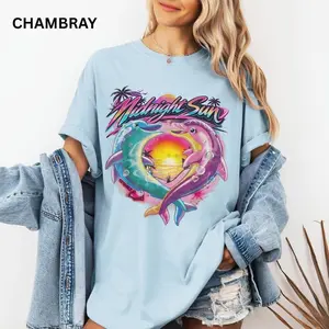 Vintage Dolphin Midnight Sun Graphic T-shirt