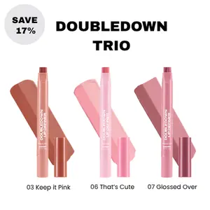 sacheu DoubleDown Lip Definer Trio - 3-Pack 2-in-1 Lip Liner & Balm Set, Long-Lasting K-Beauty Lipstick with Satin Finish, Avocado Oil & Vitamin E, Nude, Pink & Brown Shades Pigmented Lip Balm