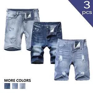 Clean Gent men’s multi-pocket slightly stretchy jeans; slim-fit distressed casual jeans; classic fashion style; straight-leg comfortable denim shorts; men’s street style; cotton denim shorts; natural-style harem pants; personalized fashionable jeans with