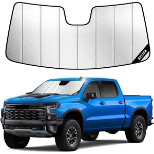 Windshield Sun Shade for Chevrolet Silverado/GMC Sierra 1500, Custom-fit Windshield Cover, Keeps Truck Interior Cool & Protects Dash – 2019-2026 Chevrolet Silverado/GMC Sierra 1500 Accessories