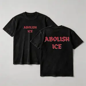 Abolish ICE Shirt, Vintage Wash Tee, 2 Sided Back Print Unisex T-Shirt, Immigrant Rights Activist Human Rights Gift Sweatshirt Classic