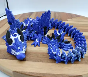 Lunaria Moonbound Wyrm Guardian Celestial Veil 3D Printed PLA Dragon with Celestial Articulation Lunar Themed Detailing Mystic Gradient Finish Cinderwing3D
