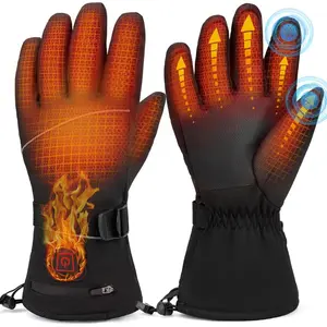 Heated Gloves for Men Women, Rechargeable Electric Heated Gloves with Touchscreen & 3 Heating Modes, Waterproof Windproof Motorcycle Gloves for Winter Work Skiing