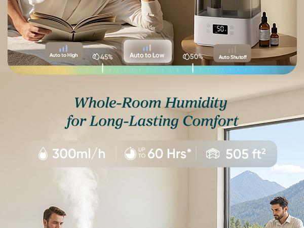 LEVOIT Classic300s Top Fill Smart Humidifiers for Bedroom, (6L) Cool Mist Top Fill Essential Oil Diffuser for Baby & Plants, Quiet Sleep Mode, 2-Pack Bundle