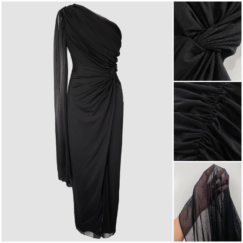 ChicMe Women's One Shoulder Valentine's Day Cloak Sleeve Ruched Twist Waist Evening Dress Waist Gathered Wedding Guest Slit Wedding Party Dress ChicMe Women's One Shoulder Valentine's Day Cloak Sleeve Ruched Twist Waist Evening Dress Waist Gathered Wedding Guest Slit Wedding Party Dress
