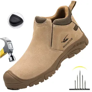Work Sneakers Protective Shoes Lightweight Safety Shoes Puncture-Proof Anti-smash Steel Toe Shoes Work Boots Men Anti-slip wear resistant work hiking boots sneakers Roofing Shoes best work boots for Men