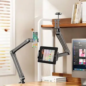Tablet Holder,Cell Phone Holder, Adjustable Tablet Holder Mount,Universal 360° Flexible Tablet Stand, Cell Phone Stand,Lazy Arm Holder Clamp Mount Bracket Bed for iPad Mini/Air, Samsung Galaxy Tab and 4.0-11" Devices
