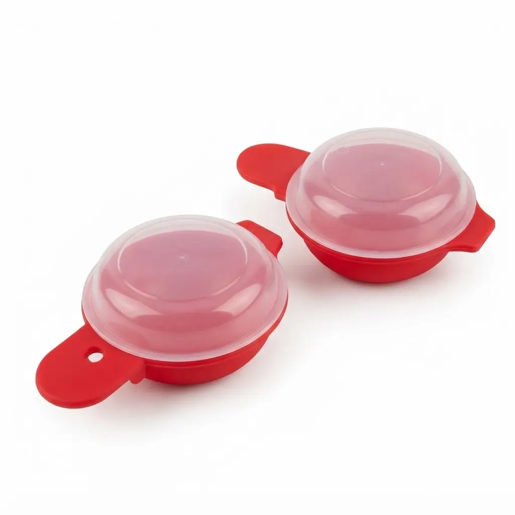 Microwave Egg Cooker & Poacher, 2 Pack, Easy Egg Poaching Cups for Quick Breakfast, Omelet & Boiled Eggs, Reusable Kitchen Egg Maker