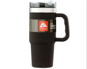Ozark Trail 18 oz Insulated Stainless-Steel Tumbler with Handle, Black
