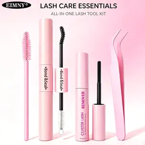 Eyelash Tool Kit – Bond and Seal, Tweezers, Remover, Brush. Bond 5ml And Seal 5ml, Lash Glue Strong Hold Lash Cluster Glue, 2 In 1 Lash Bond, Waterproof Long Lasting Cluster Lash Glue All Day Wear, For DIY Lash Extensions Lash Glue, Eye Lash Glue