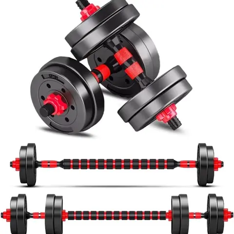 22lbs 2-in-1 Adjustable Dumbbell-Weightlifting Bar, Home Gym Gear with Secure Non-Slip Comfortable Handle, Muscle Training Bar & Strength Training At Home Gym Equipment