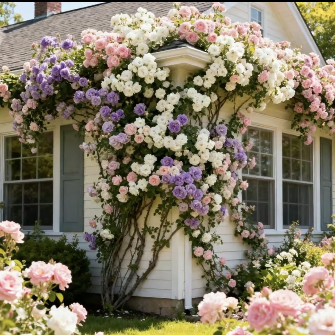 Climbing Rose Bare Root, Ready to Plant When Arrives, Long Blooming & Easy Growing, Perennial for Small Garden, Patio or Balcony