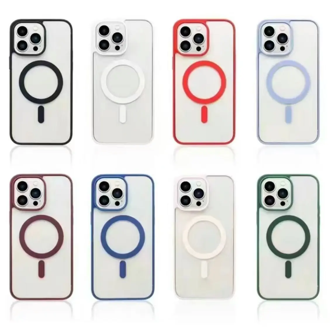 Shockproof MagSafe Magnetic Case Cover For iPhone 17E / 16E / 16 / 15 / 14 / 13 / 12 / Plus / Pro / Pro Max / Rugged Shockproof Protection Casing Case Cover Protector Protective Phonecase Transparent  Dustproof