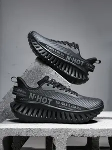 Unisex Thick Sole Trendy Lightweight Shock Absorption Casual Outdoor Versatile Running Shoes, Sporty Style, Md Sole, Comfortable Cushioning, Running Sneakers