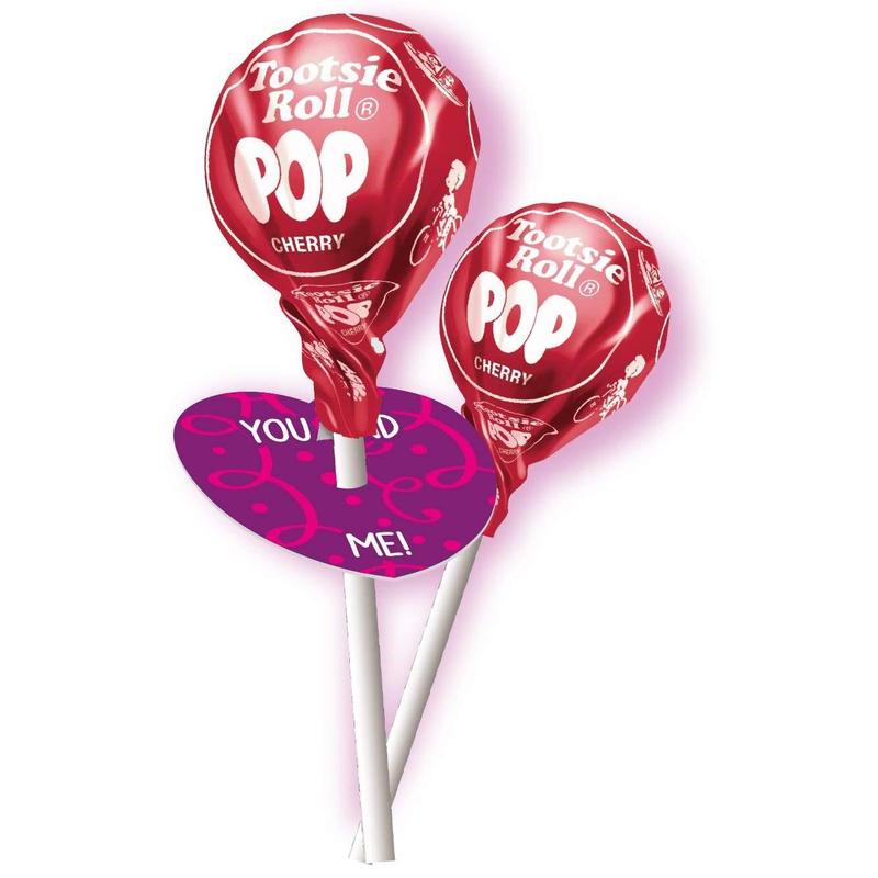 Tootsie Pop Valentine Exchange Kit – 25 Cherry Lollipops with Friendship & Teacher Cards, Fun Classroom & Party Favors, 15.6oz Box