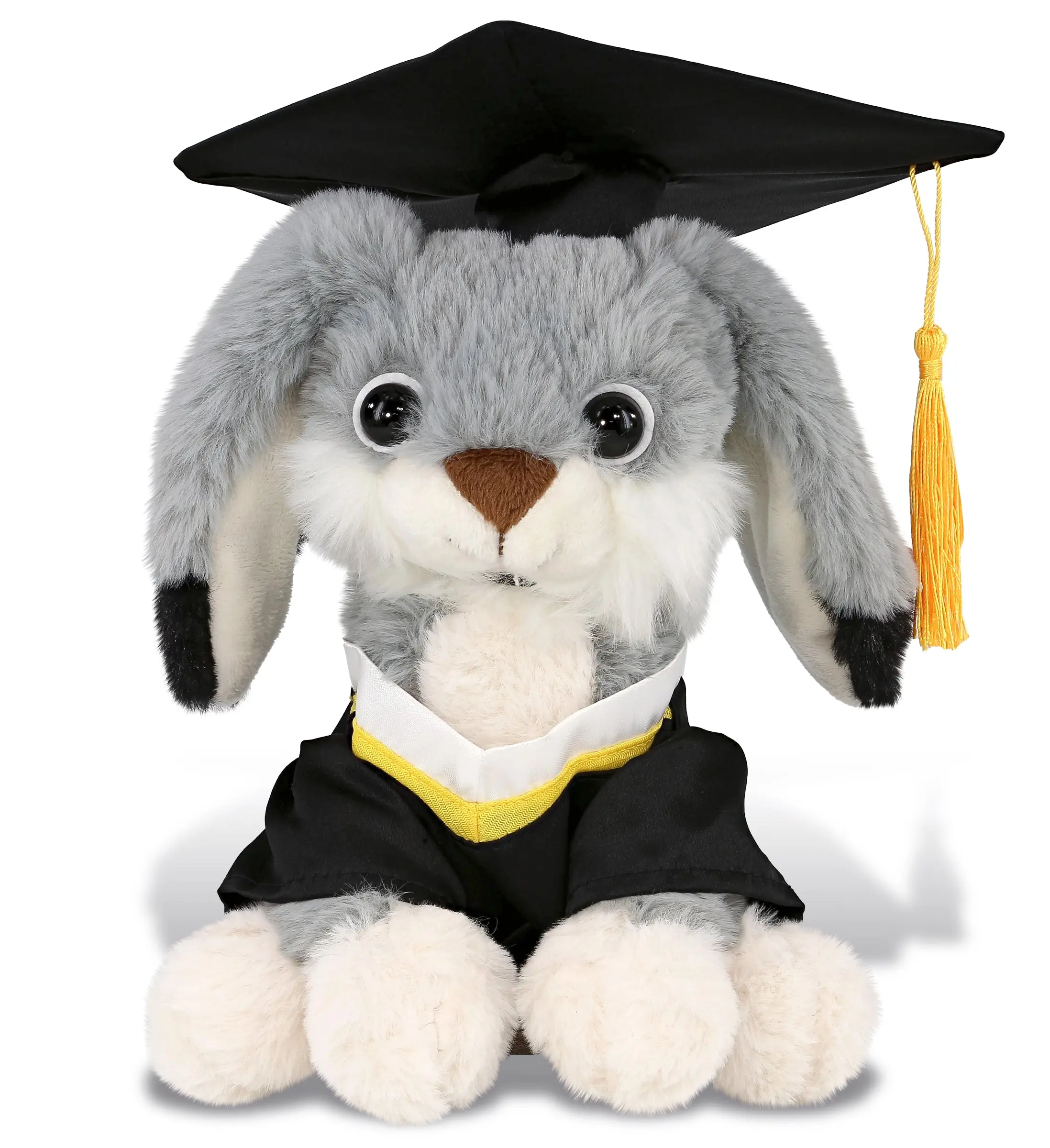 PLUSH GRADUATION - SUPER-SOFT PLUSH - GREY RABBIT 7"