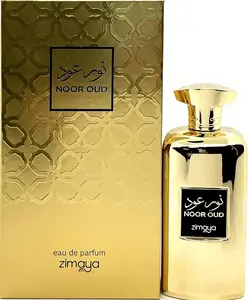 ZIMAYA NOOR OUD EAU DE PARFUM 3.4 OZ UNISEX - Niche Addictive Long Lasting Fragrance with Saffron Roses Agarwood Amber & Praline