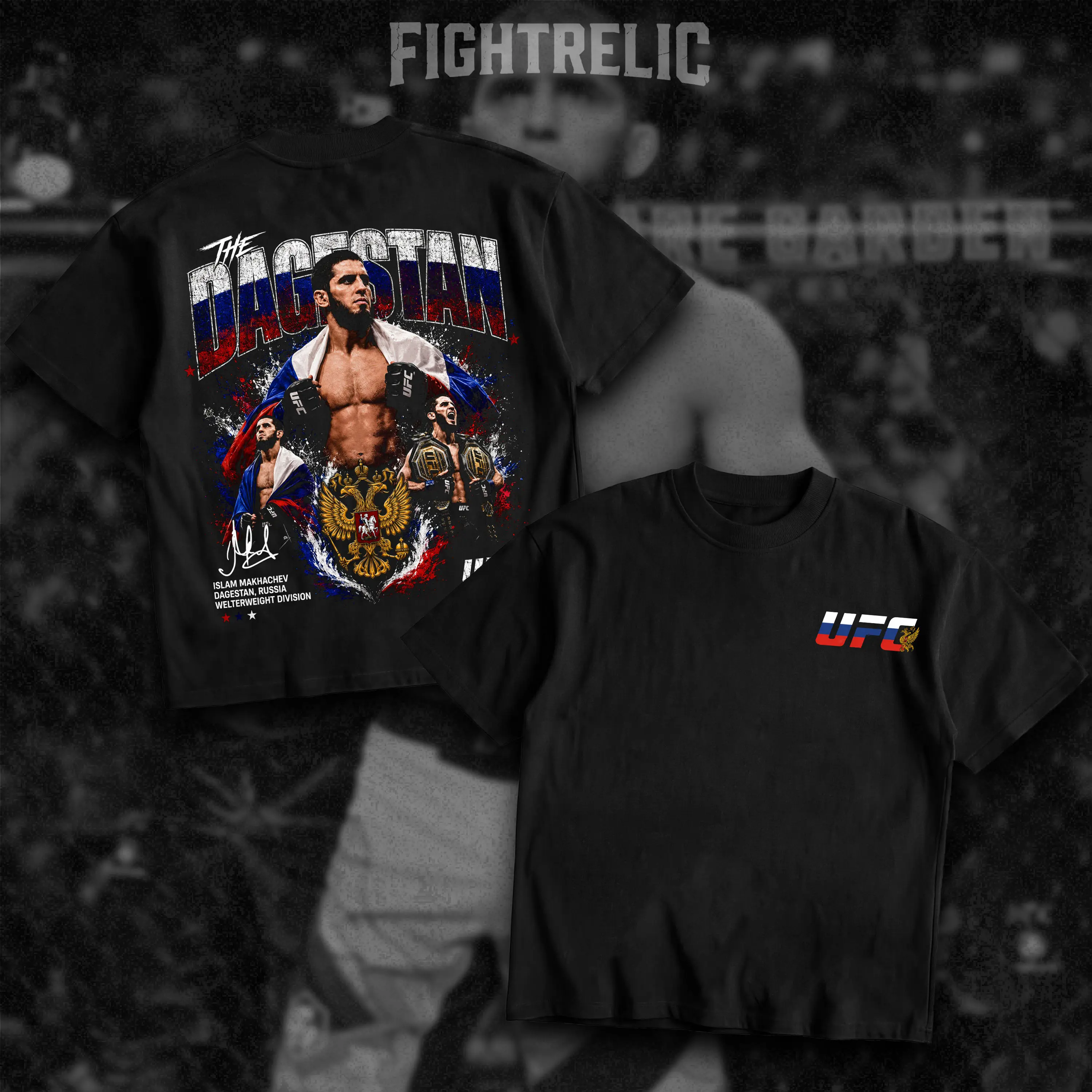FIGHTRELIC Men's UFC Islam Makhachev Dagestan Men's Hoodie , UFC Graphic Tee, UFC MMA Shirt, Gift for Fighters, Sports Apparel Cotton Tee, Gift for Him, Gift For Her, Made In USA. Ring