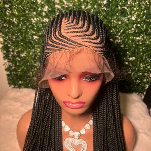 Seven Up Cornrow Braided Wig - Wavy Design, Suitable for Various Hairstyles, Unique Style for Fashion Lovers