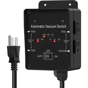 2025 ! Automatic Vacuum ,  Dust Control Autoswitch for 3 Power Tools, Delay Vacuum On/Off to  Circuit Overload and Tripping, Adjustable Actuation Threshold, Black HVC-10B