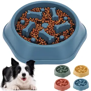 Slow Feeder Dog Bowl - Anti-Choking Puzzle Bowl for Small & Medium Dogs, Anti-Slip Slow Eating Dish with Maze Design for Better Digestion
