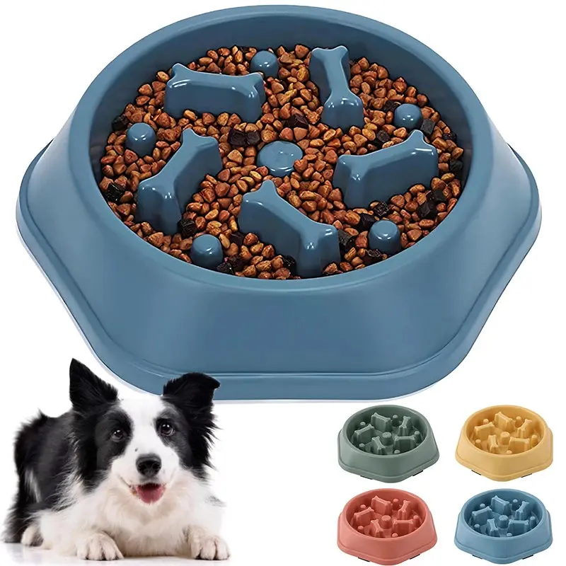 Slow Feeder Dog Bowl - Anti-Choking Puzzle Bowl for Small & Medium Dogs, Anti-Slip Slow Eating Dish with Maze Design for Better Digestion