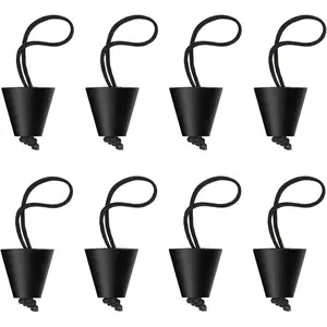 8 Pcs Universal Silicone Kayak Scupper Plugs Kit, Drain Holes Stopper Bung with Lanyard, Practical Kayak Accessories