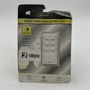 Defiant Single Pole Indoor In Wall Push Button Timer 15 Amps 120 Volts - 524 883